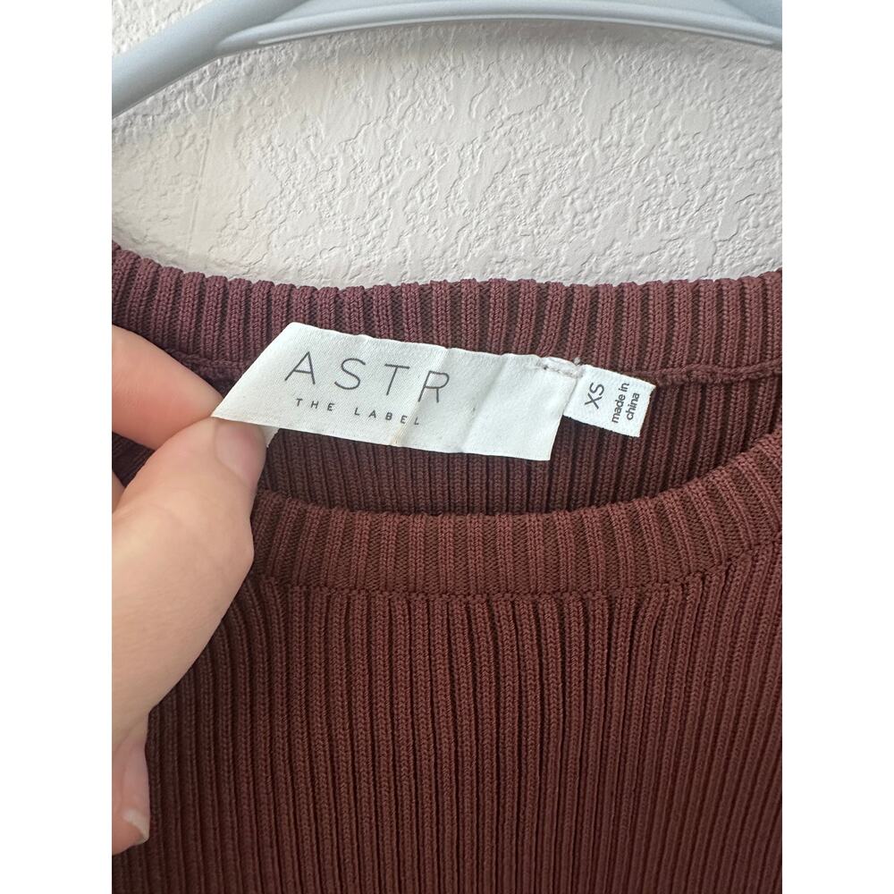 ASTR The Label womens Audrina Chiffon sleeve open back brown sweater size XS - Picture 5 of 7